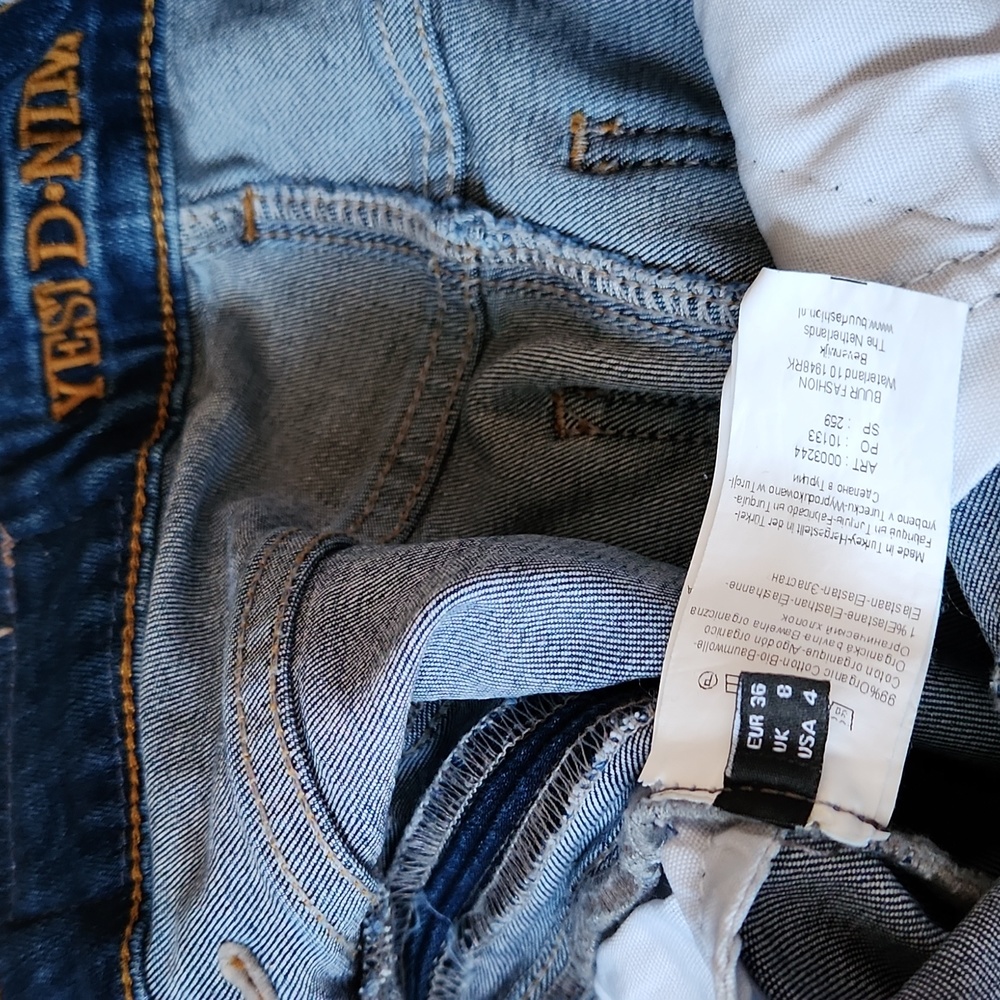 YEST D-NIM Jeans Dark Blue Denim Straight Leg Jeans Size 4 - Picture 9 of 12